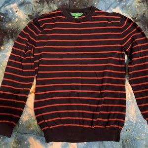 Navy and orange stripe sweater
